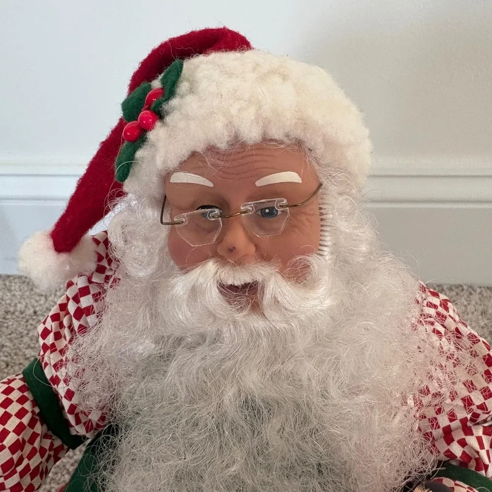 Animated Santa Claus 1995 Holiday Creations‎ Drum Rocking Horse Christmas WORKS